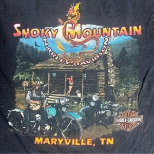 2014 Harley Davison Smoky Mt Maryville TN Black Front Pocket Tshirt Medium